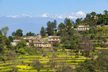 Nagarkot village against the backdrop of the beautiful Himalayas Nagarkot village against the backdrop of the beautiful Himalayas
